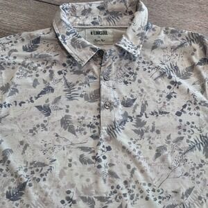 Linksoul Golf Polo Mens Medium Grey All Over Pattern Print Outdoors Casual